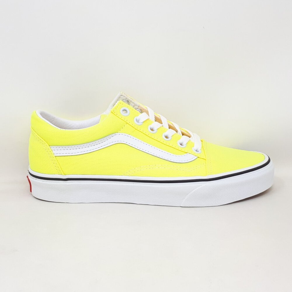 Vans Old Skool Skate Authentic Shoe Sneaker Lemon Yellow White Womens Size NEW